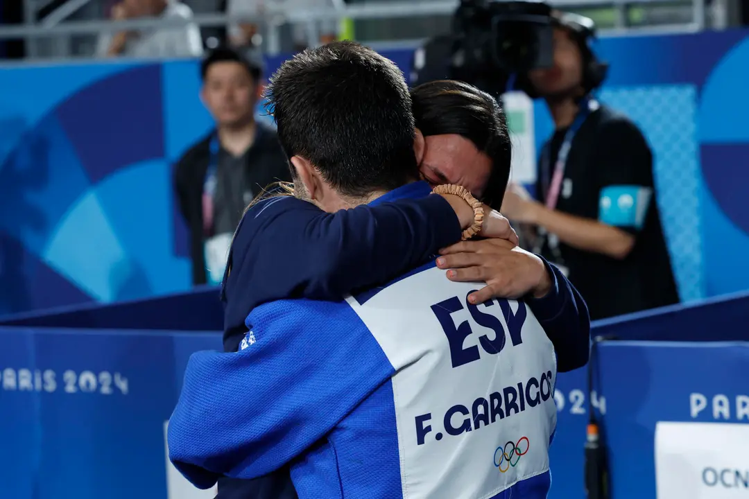 El judoca espa&ntilde;ol Francisco Garrigos durante los Juegos Ol&iacute;mpicos de Par&iacute;s 2024 este s&aacute;bado, en la capital francesa. EFE/ Chema Moya