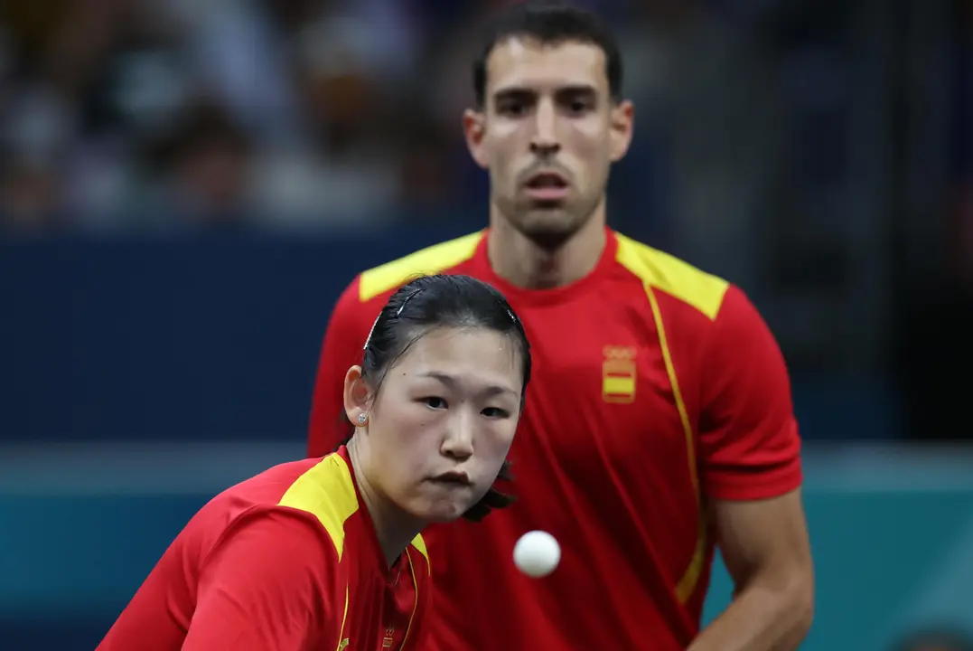 Mar&iacute;a Xiao y &Aacute;lvaro Robles no lograron pasar a semifinales en Paris. EFE/ Kiko Huesca