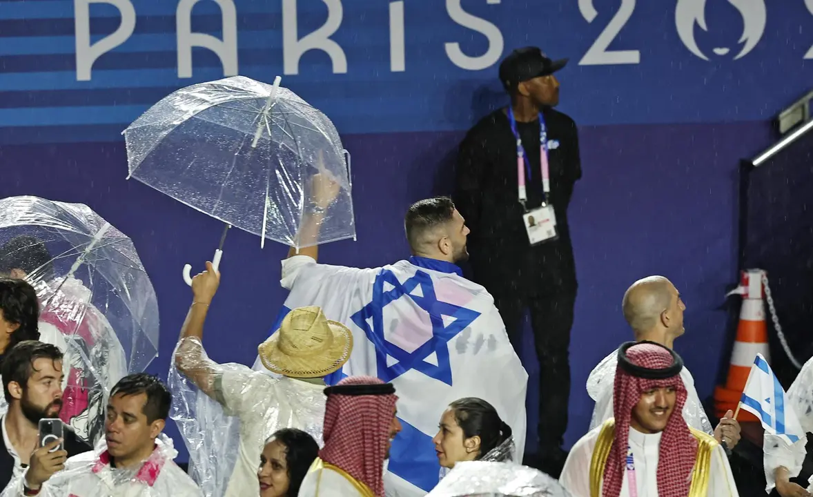Deportistas de Israel en Par&iacute;s, Francia. EFE/EPA/CHRISTOPHE PETIT TESSON