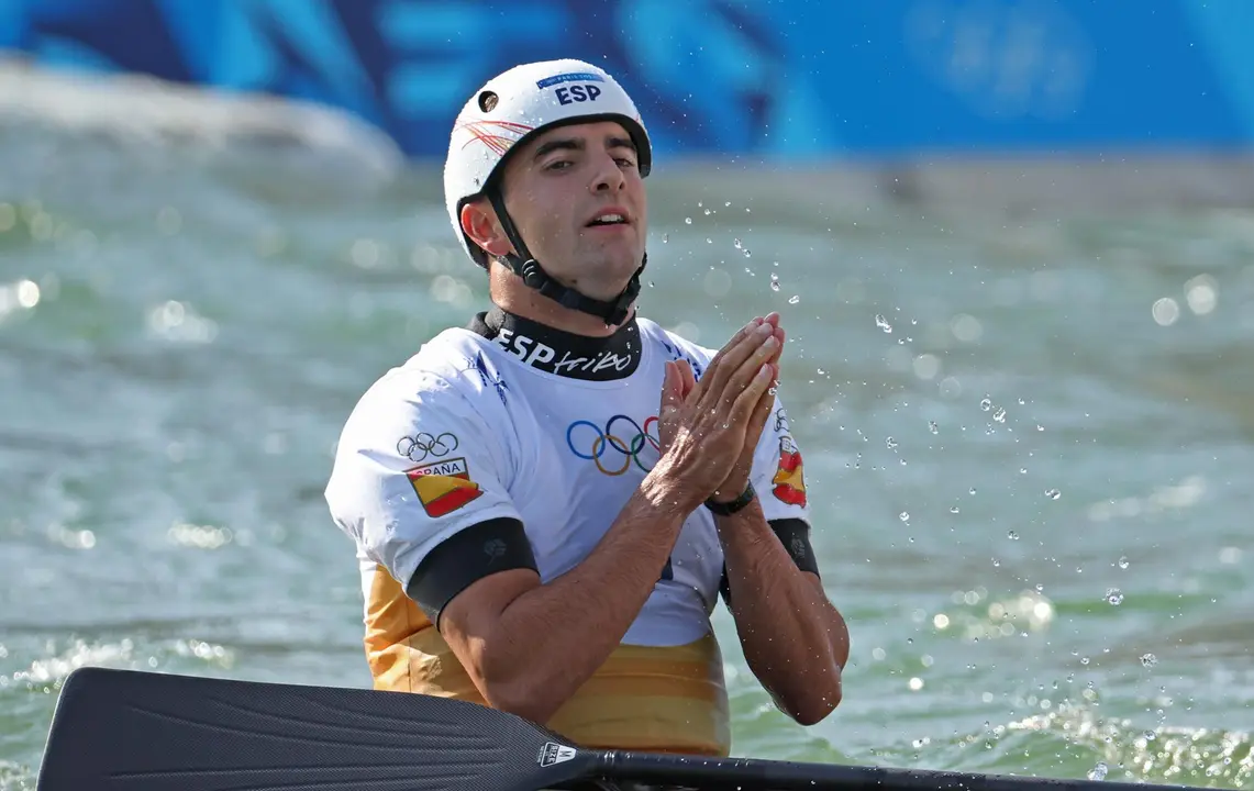 El catal&aacute;n Miquel Trav&eacute; ha concluido en la quinta plaza en la final de C1 de pirag&uuml;ismo eslalon en Vaires-sur-Marne, Francia. EFE/EPA/ALI HAIDER