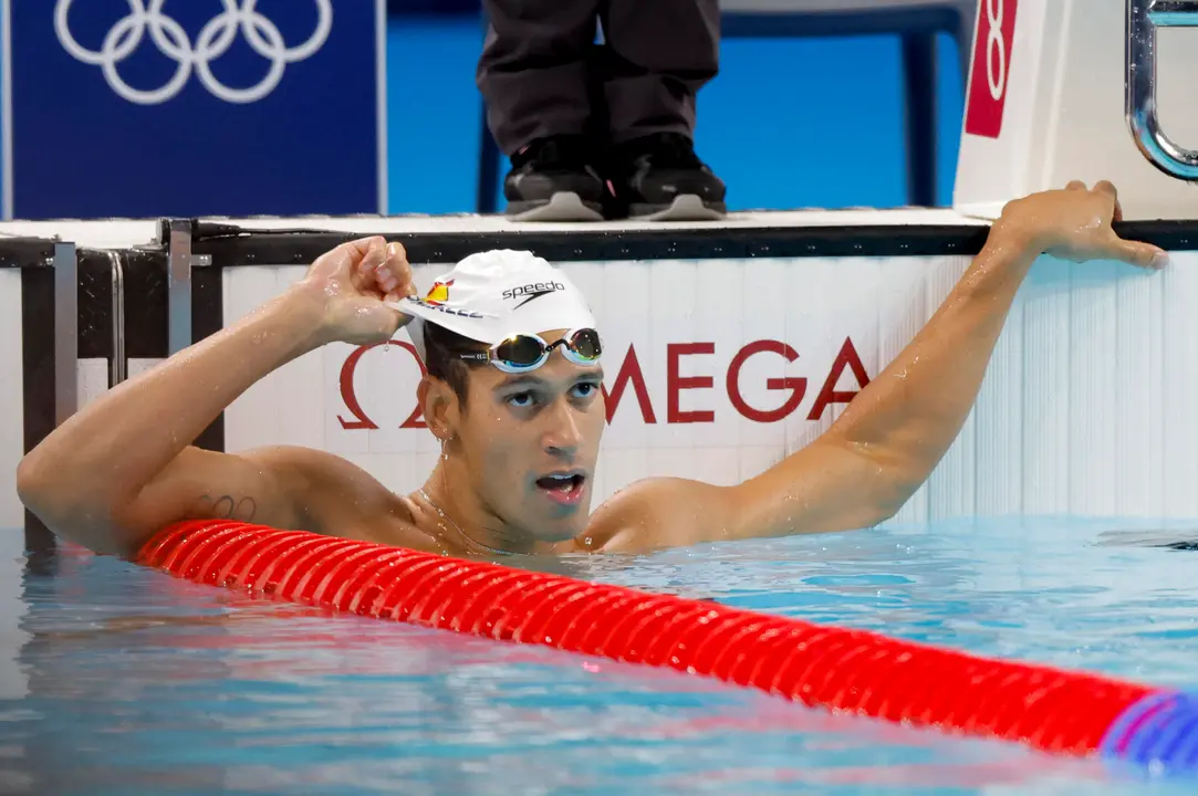 El espa&ntilde;ol Hugo Gonz&aacute;lez compite en la final de 100m Espalda Masculino en los Juegos Ol&iacute;mpicos Par&iacute;s 2024, este lunes, en Nanterre, Francia. EFE/Lavandeira Jr