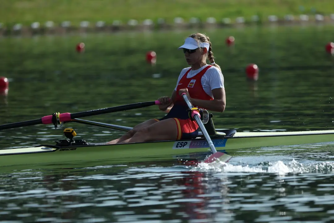 La c&aacute;ntabra Virginia D&iacute;az durante su competici&oacute;n este martes en la que qued&oacute; en tecera de su serie en los cuartos de final. EFE/EPA/MAXIM SHIPENKOV
