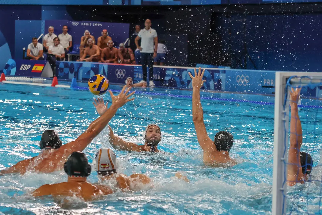 Partido de ronda preliminar del Grupo B de Waterpolo Masculino, entre Espa&ntilde;a y Hungr&iacute;a, parte de los Juegos Ol&iacute;mpicos de Par&iacute;s 2024, en Saint-Denis (Francia). EFE/ Miguel Guti&eacute;rrez