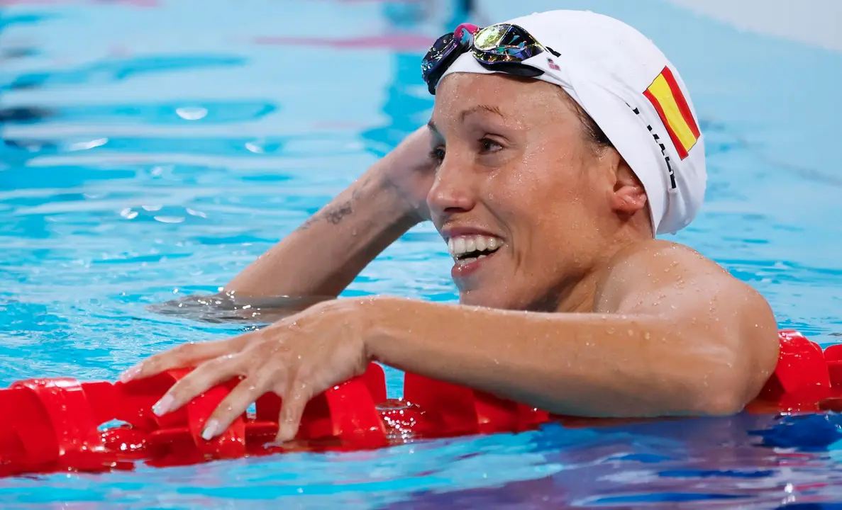 La nadadora espa&ntilde;ola Jessica Vall no pudo lograr el billete para la final de los 200 braza de los Juegos Ol&iacute;mpicos de Par&iacute;s. EFE/EPA/MAST IRHAM