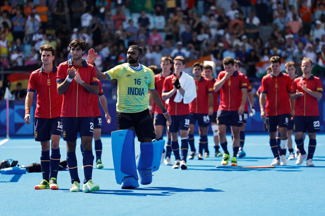 La selecci&oacute;n masculina de hockey tras perder ante la India. EFE/ Sashenka Gutierrez