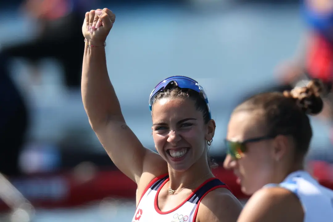Antia Jacome termin&oacute; cuarta la final dl C1 200 m de los Juegos Ol&iacute;mpicos de Par&iacute;s. En la imagen, reacciona tras disputar la semifinal. EFE/EPA/ALI HAIDER